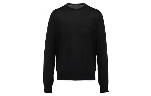 PRADA Sweaters Men's Black Crew Neck Moderate Other