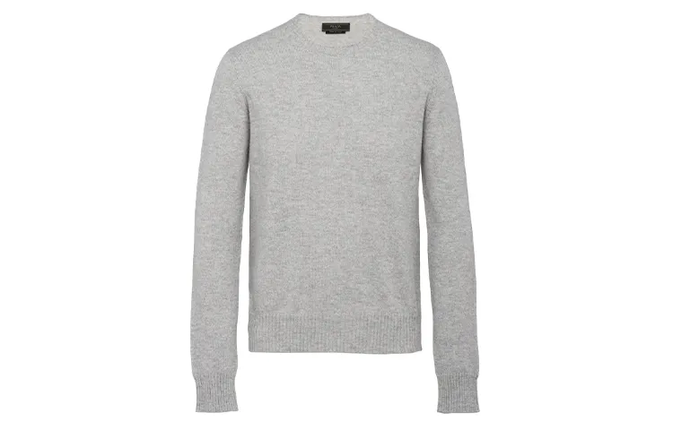 PRADA Sweaters Men's Gray Crew Neck Moderate
