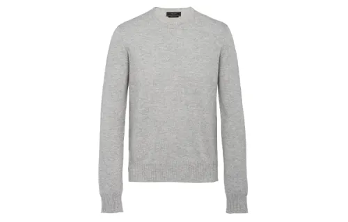 PRADA Sweaters Men's Gray Crew Neck Moderate