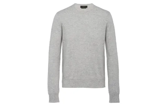 PRADA Sweaters Men's Gray Crew Neck Moderate
