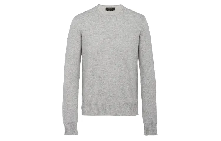 PRADA Sweaters Men's Gray Crew Neck Moderate