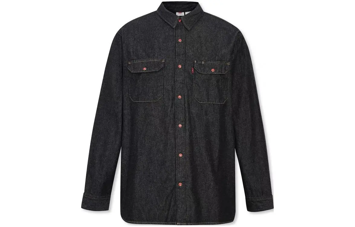 Levi's Shirts Men's Dark Denim Pointed Collar Moderate Straight Fit