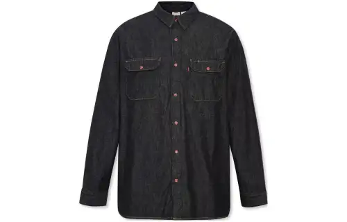Levis Shirts Men's Dark Denim Pointed Collar Moderate Shirt