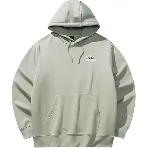Anta Life Collection Letter Hooded Comfortable And Breathable Versatile Loose Fit Fleece Lined Sweatshirt Men's