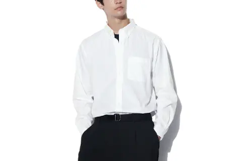 UNIQLO Shirts Unisex White Pointed Collar Moderate Other