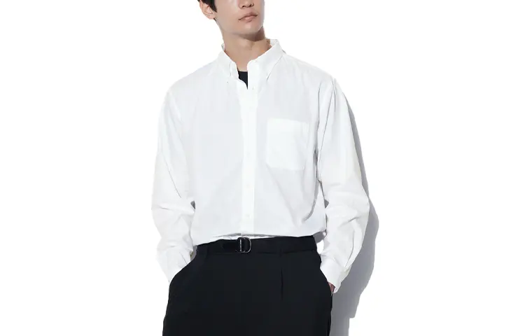 UNIQLO Shirts Unisex White Pointed Collar Moderate Other