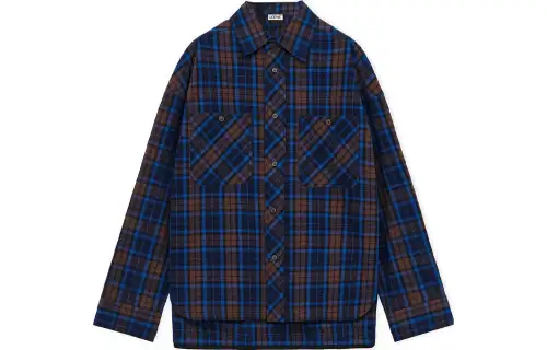 LOEWE Shirts Men's Navy Lapel Moderate Other