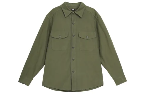 UNIQLO Shirts Unisex Olive Thin Workwear
