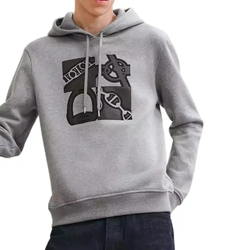 HERMES Sweatshirts Men's Gray Hooded Thin Other