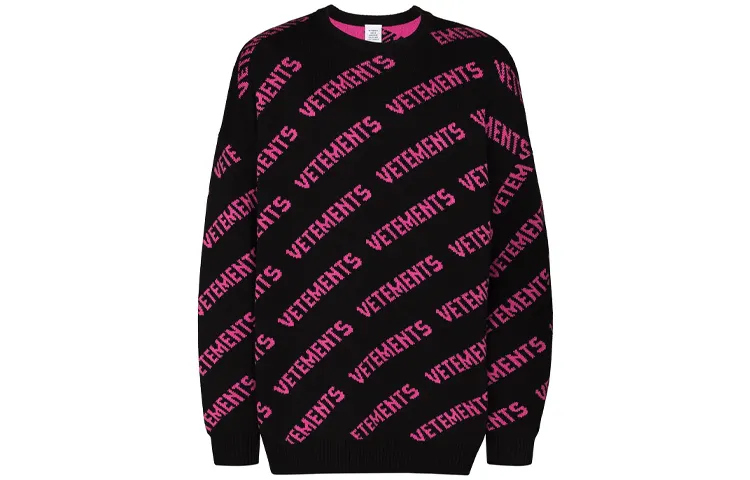 Vetements Sweaters Men's Black Crew Neck Moderate Other