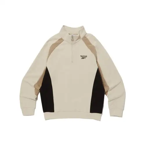 Reebok Sweatshirts Unisex Beige Stand Collar Moderate Other