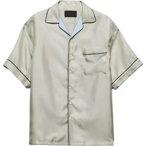 PRADA Shirts Men's Green Cuban Collar Moderate Other