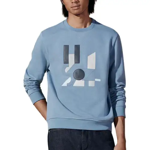 HERMES Sweatshirts Men's Blue Crew Neck Moderate
