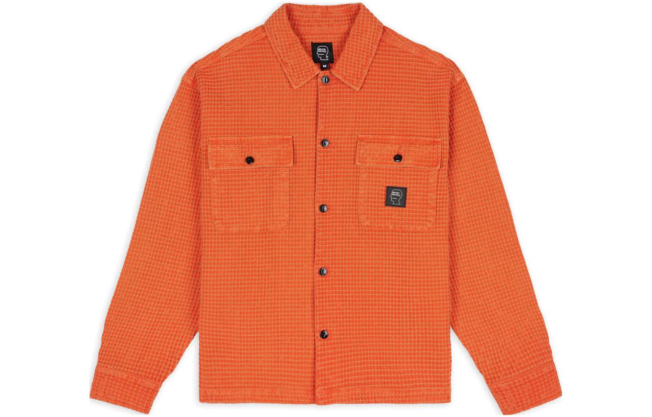 Рубашка Brain Dead Waffle Button Front Shirt (оранжевая)