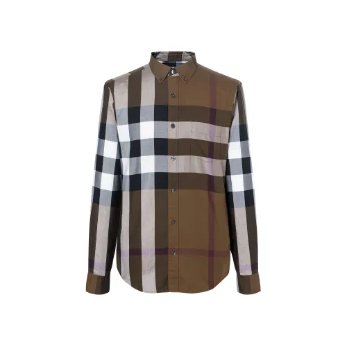 Burberry Shirts Men's Umber Lapel Moderate Other