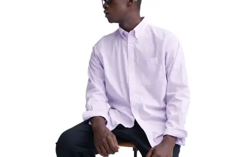UNIQLO Shirts Unisex Light Purple Pointed Collar Moderate Other