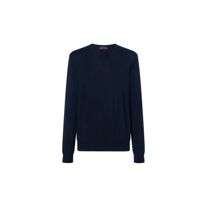 PRADA Sweaters Men's Blue V Neck Moderate Other