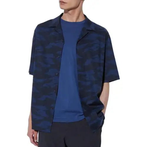 UNIQLO Shirts Unisex Navy Blue Moderate