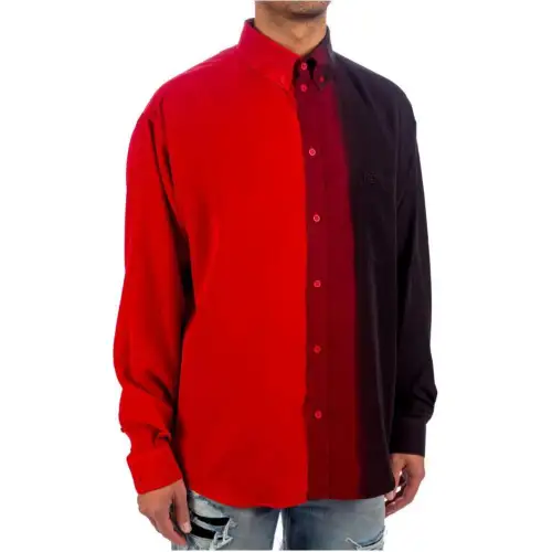 Balenciaga Shirt, Regular Fit Men's Black Red