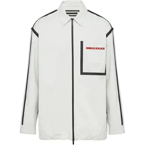 PRADA Shirts Men's White Lapel Moderate