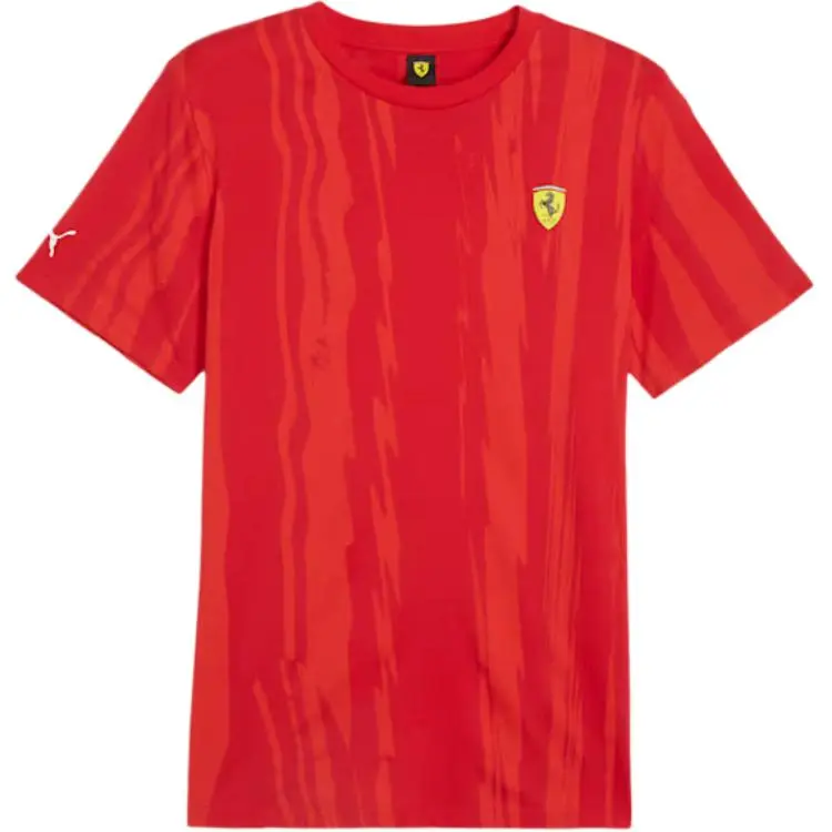 PUMA Scuderia Ferrari T-Shirts Men's Ferrari Red Crew Neck Moderate