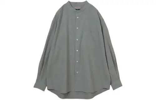 Beams LIGHTS simple solid color stand collar long-sleeved shirt for men and women, tough