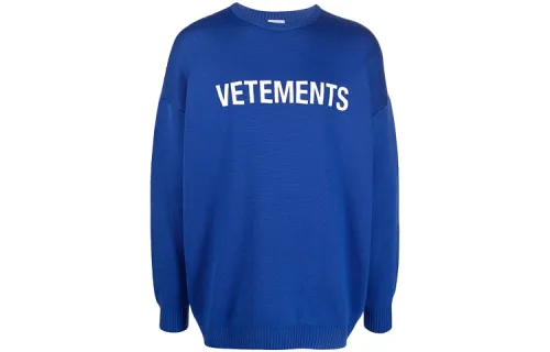 Vetements Sweaters Unisex Blue Crew Neck Moderate Other