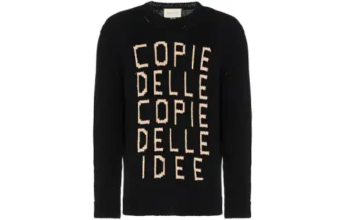 GUCCI Sweaters Men's Black Crew Neck Moderate Base Layer