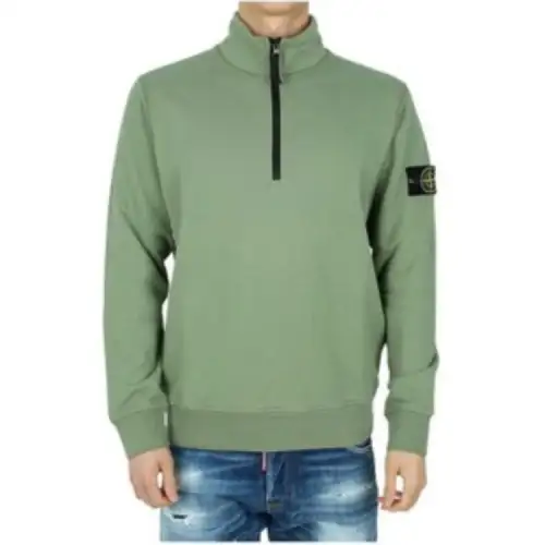 STONE ISLAND Compass Motif Zip-up Sweatshirt