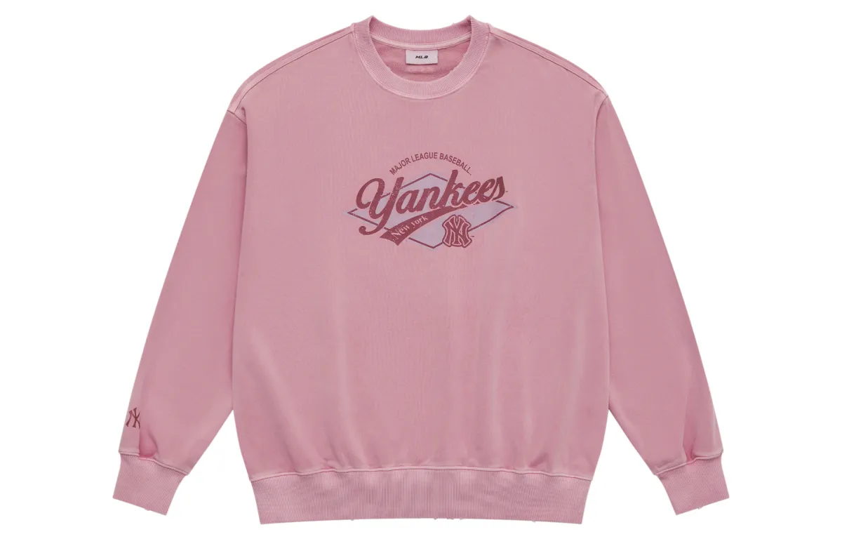 MLB Preppy Style Collection New York Yankees SS25 Sweatshirt Unisex Light Peach Red