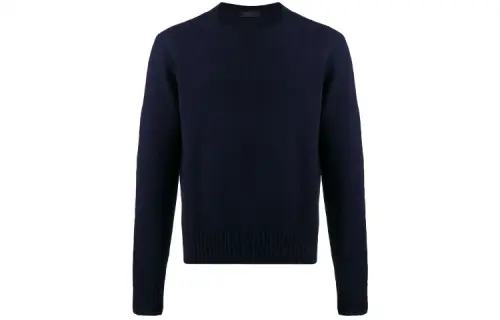 PRADA Sweaters Men's Blue Crew Neck Moderate Other