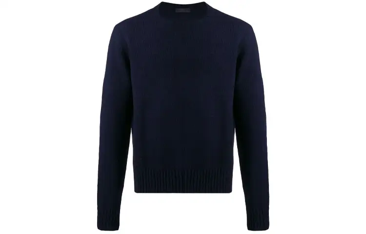 PRADA Sweaters Men's Blue Crew Neck Moderate Other