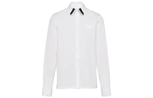 PRADA Shirts Men's White Lapel Moderate Other