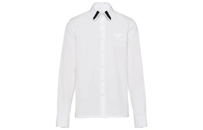 PRADA Shirts Men's White Lapel Moderate Other