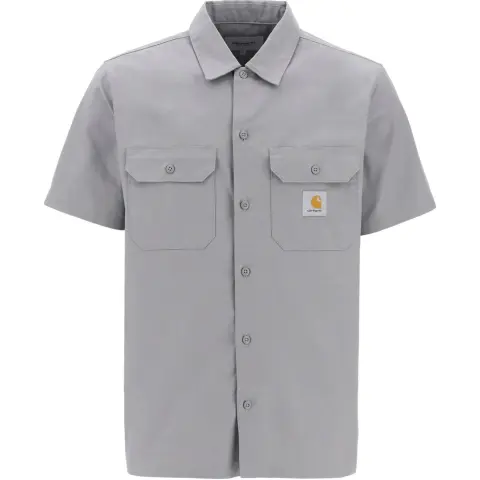 Carhartt WIP Shirts Men's Gray Lapel Moderate Other