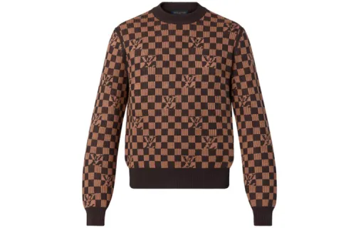 LOUIS VUITTON Ribbed Damier Crewneck