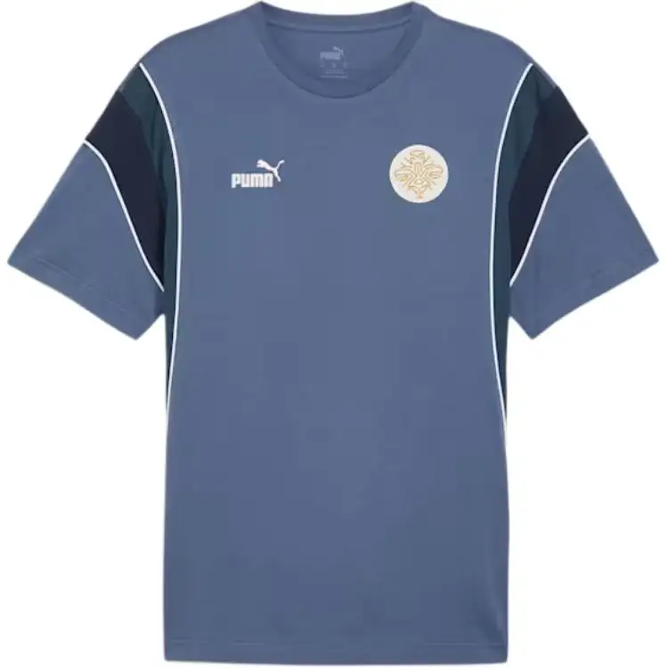 PUMA T Shirts Men's Ink Blue Crew Neck Moderate