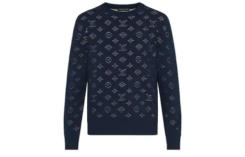 LOUIS VUITTON Pre Owned 2010s Drop Needle Monogram Sweater