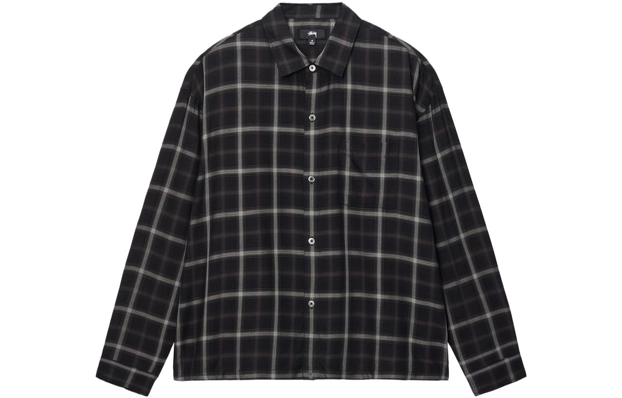 Рубашка Stussy Shadow Plaid Rayon (черно-белая)