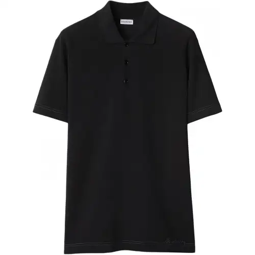 Burberry logo-embroidered cotton polo shirt