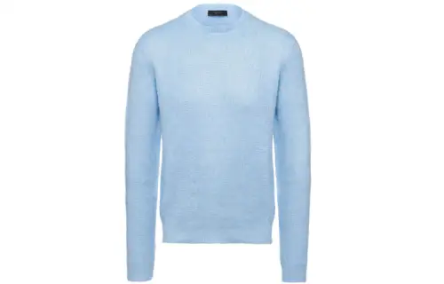 PRADA Sweaters Men's Sky Blue Crew Neck Moderate Other