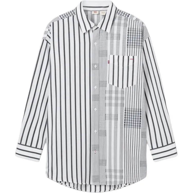 Levi's Shirts Men's Black White Lapel Moderate