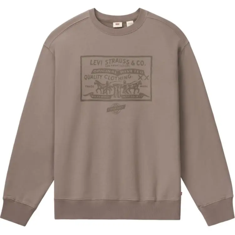 Levi's Sweatshirts Men's Khaki Crew Neck Moderate