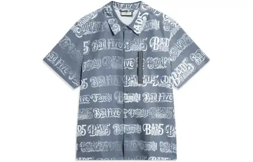 Li Ning x MISTER CARTOON Badfive Shirt Men's Dull Gray Sky Blue