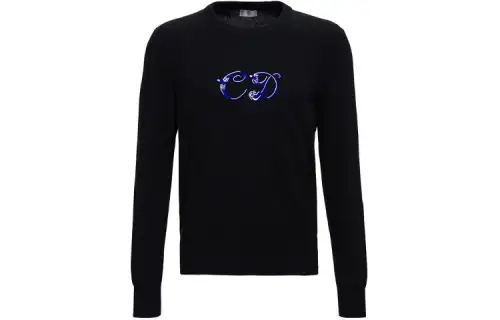 DIOR Quarterly New Products Sweaters Men's Black Crew Neck Moderate Other