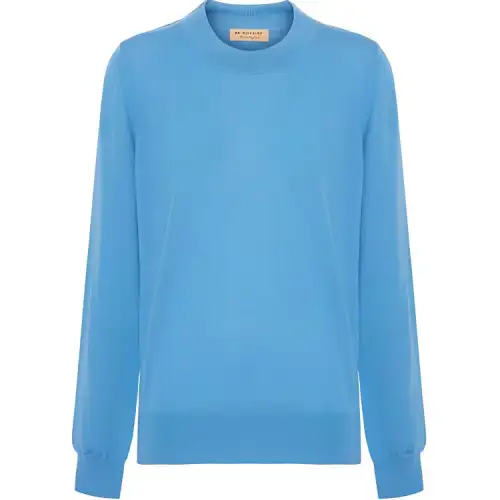 Burberry Sweaters Men's Blue Crew Neck Moderate