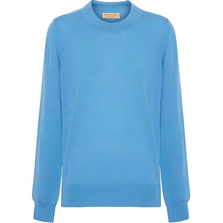 Burberry Sweaters Men's Blue Crew Neck Moderate