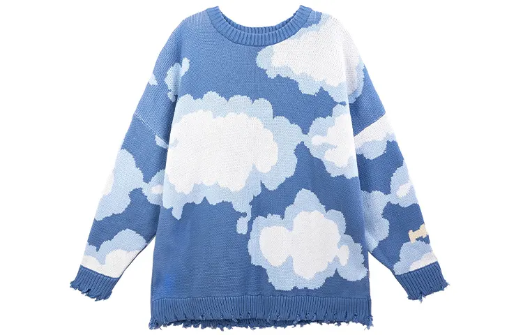 HARSH AND CRUEL Sweaters Unisex Blue Crew Neck Moderate Other