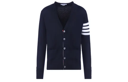 THOM BROWNE 4-Bar V-Neck Cardigan