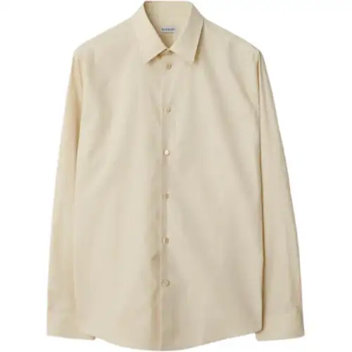 Burberry Shirts Men's Beige Pointed Collar Moderate Other